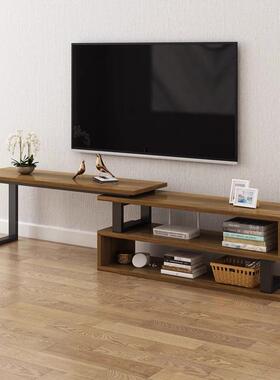 简易QML电视柜书架迷高款简约落地现小户组代型伸缩合收纳柜你墙