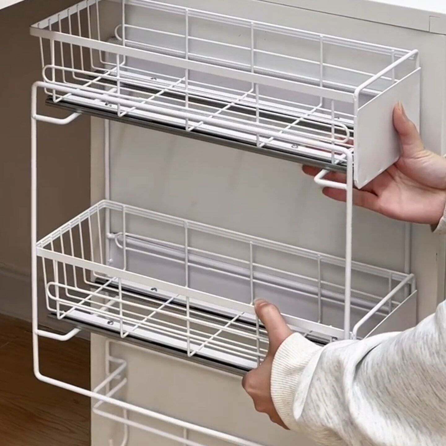 铁艺桌下收纳柜抽屉式移动写字台宿舍办公室铁皮柜磁吸装饰置物架