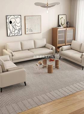 意极简户型客厅卧室出租房红用经济型网款小双人ECH免式洗科技布沙发