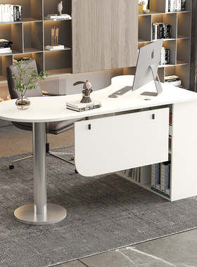 转角书桌书架组合一体电脑台式桌简约家用卧室P学生学习桌写字桌