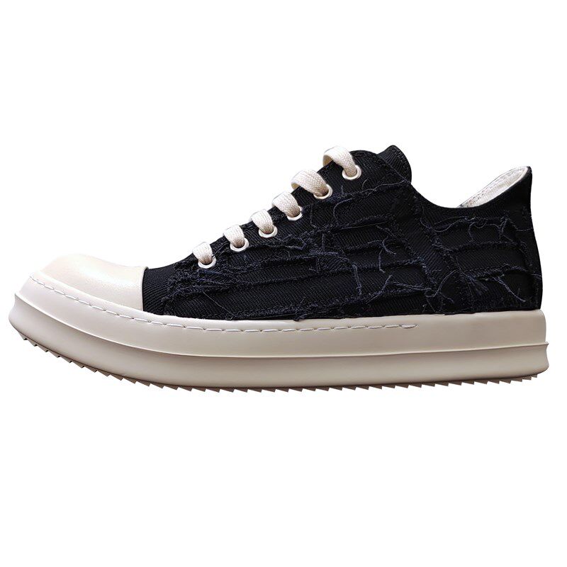 ro低帮鞋男增高厚底四季休闲帆布板鞋女流苏网红个性乞丐细带单鞋