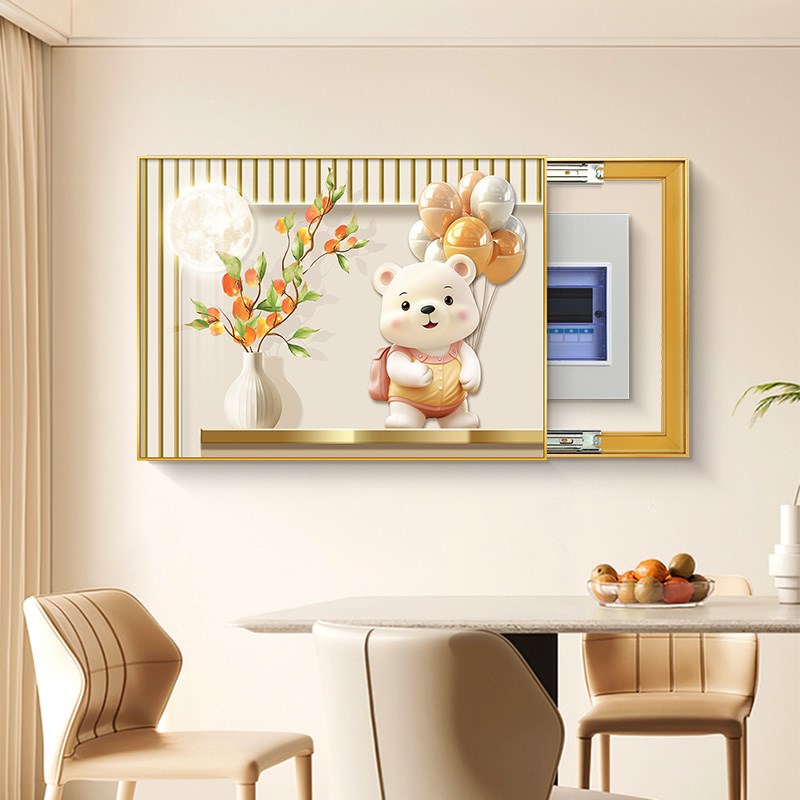 电表箱装饰画免打孔强弱电箱遮挡挂画现代简约开关遮丑餐厅电闸箱