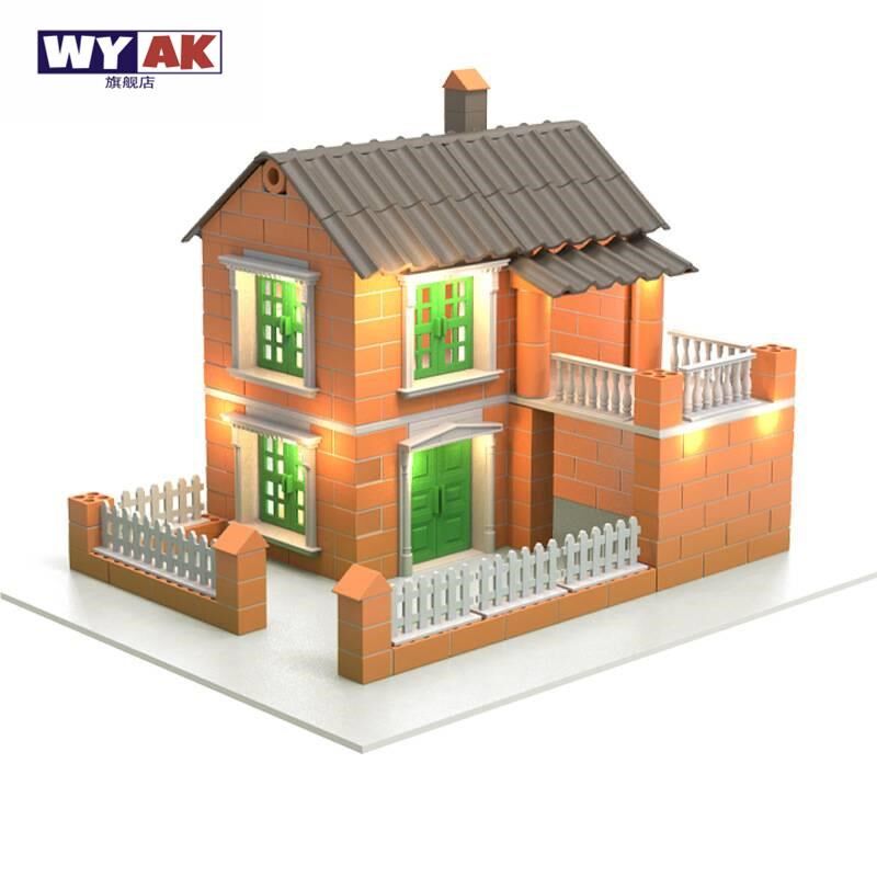 手工房子模型diy大别墅豪华玩具儿童泥瓦匠盖砌墙建筑师造迷你砖