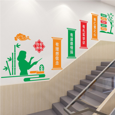 学校教师品德文化墙贴楼梯墙壁装饰四有老师树师表扬师风校园布置