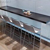 简约实木亚克力吧台桌休闲高脚窄桌透明悬浮靠墙阳台吧台桌椅组合