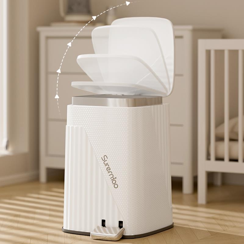 方桶无品牌/形大型欧料式垃圾脚踏式家庭厨房客厅室浴脚踏式塑盖