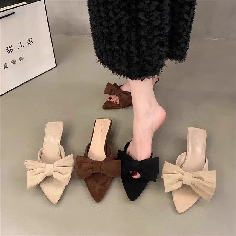 大码高跟鞋女41到43宽胖脚女鞋夏季新款凉鞋外穿拖鞋尖头低跟凉拖,女鞋,一字拖,淘宝优惠券,粉丝福利购,淘宝优惠卷