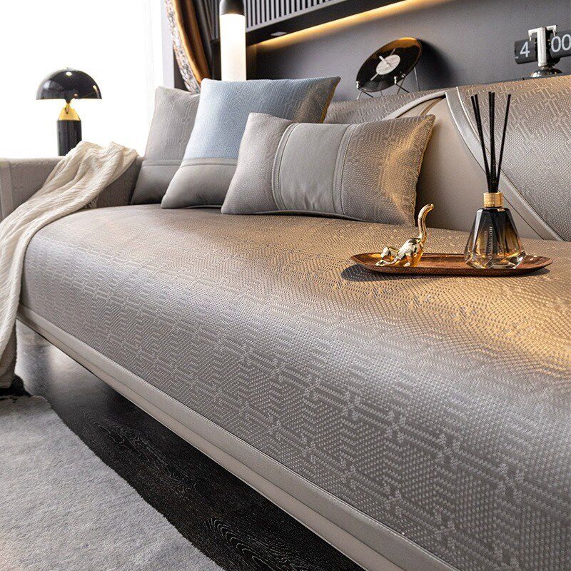 冰丝沙发垫简约现代高端防滑皮沙发套罩皮轻奢夏季夏天款凉席坐垫