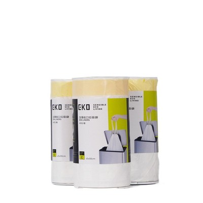 EKO垃圾袋家用加厚手提式抽绳厨房中号大号自动收口垃圾袋实惠装