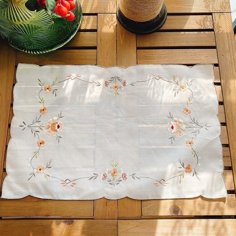 老抽纱货底子中古欧式生w丝手工刺绣盘垫餐垫桌垫收藏鉴赏