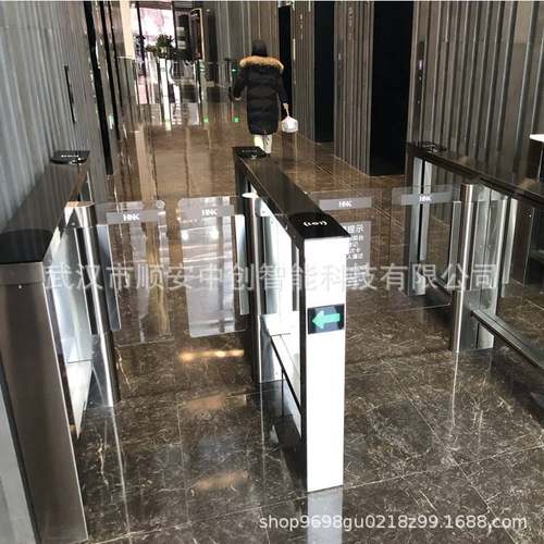 湖北大厦速通门人行通道闸写字楼豪华防撞摆闸电梯出入口闸机