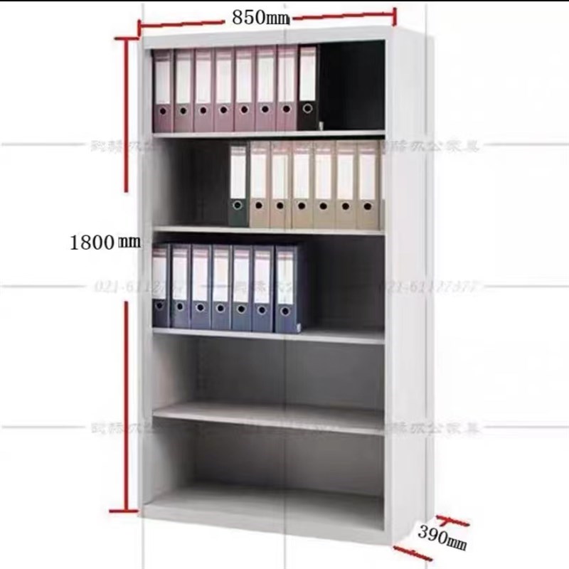 无门文件柜开放式储物柜书柜办公资料柜铁皮矮柜档案收纳柜不带门