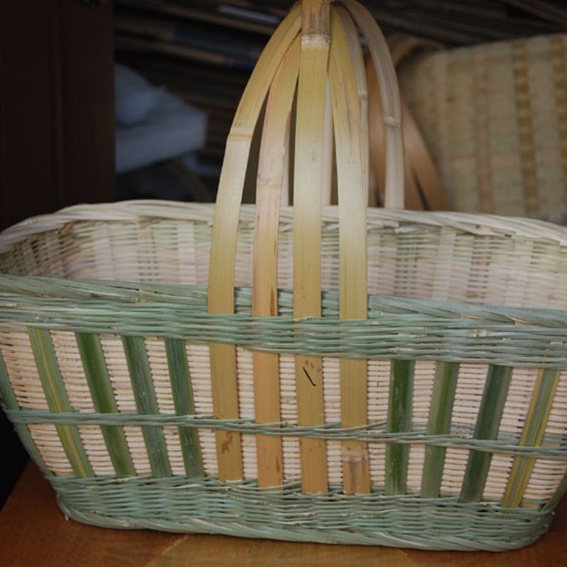 野餐篮子竹编织 手提菜篮 竹篮子鸡蛋篮 水果收纳竹筐竹编 竹器