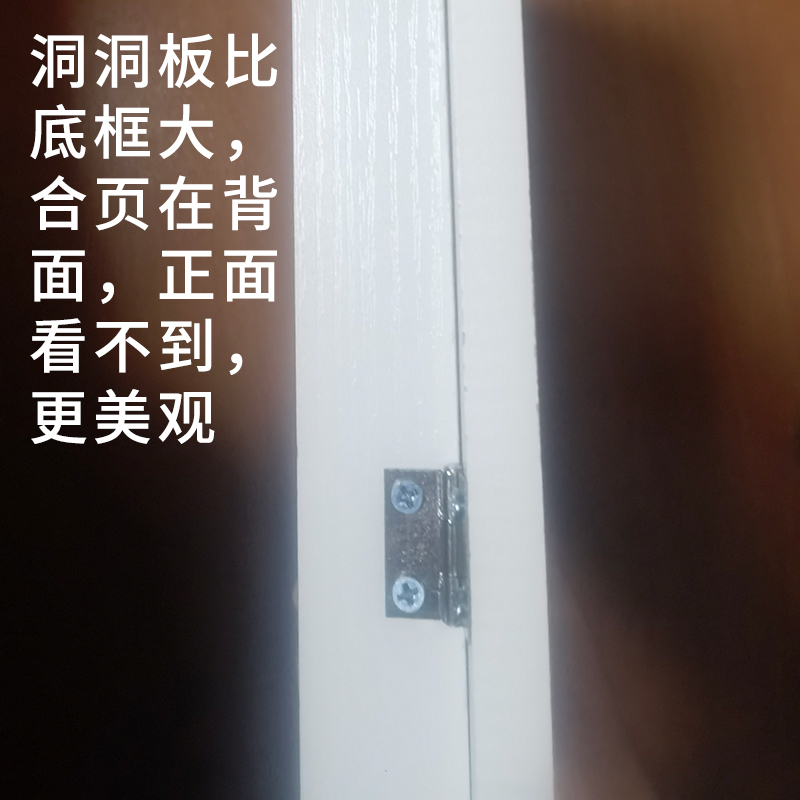 遮挡加厚日式diy无框原木风电表箱装饰画定制尺寸带挂衣钩洞洞板