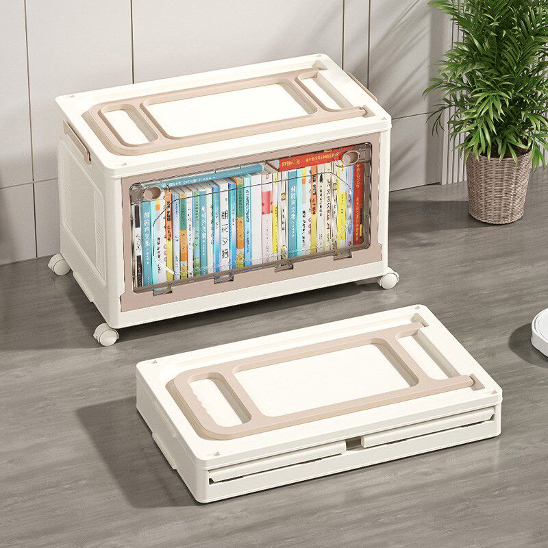 书箱收纳箱学生教室用带滑轮箱子宿舍高中生大容量折叠拉杆储物箱