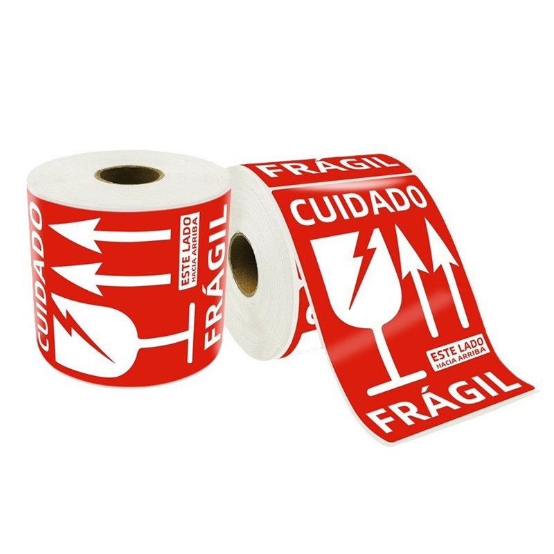 现货小心轻放易碎品不干胶标签易碎标签快递贴纸警示箱贴