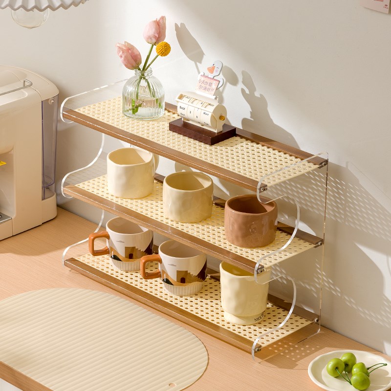 杯架杯子收纳置物架家用桌面茶杯架子茶具收纳架餐边柜水杯架