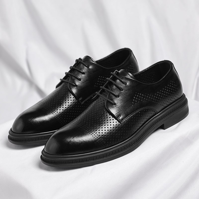 皮鞋男款商务正装软底透气防臭内增高年轻人结婚英伦风尖头高级感