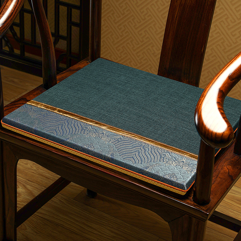 新中式椅垫红木沙l发垫凳子垫冬天办公室椅子垫坐垫清凉透气茶椅