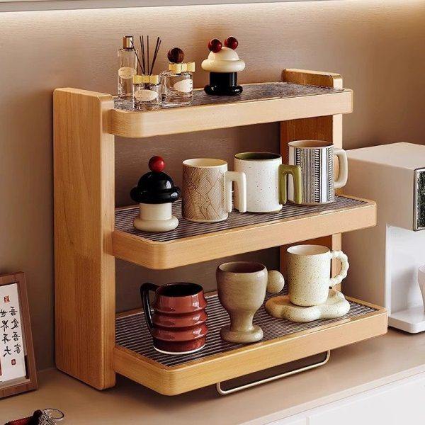 实木杯架收纳置物架水杯架子茶杯咖啡杯桌面置物架台面黑胡桃杯子,收纳整理,阳台置物架,淘宝优惠券,粉丝福利购,淘宝优惠卷