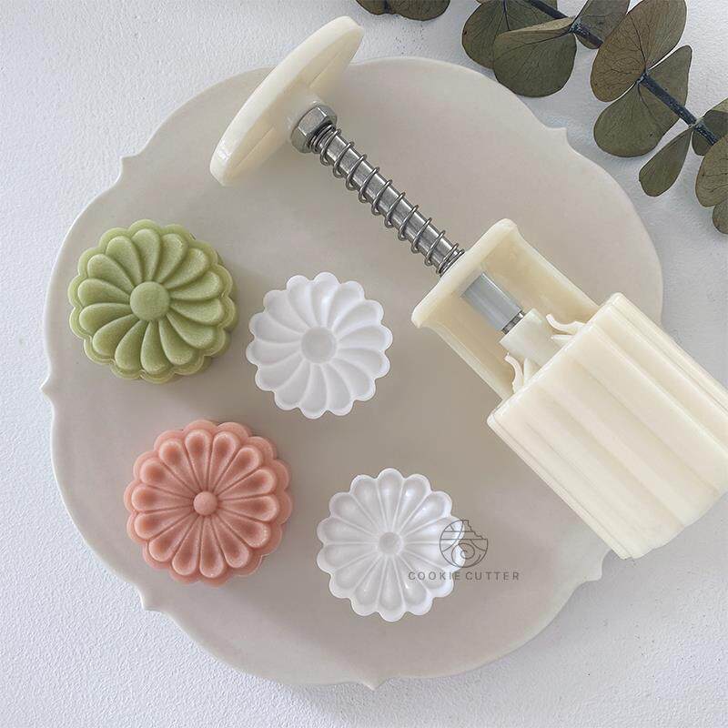 g清新小雏菊花朵件套绿豆糕点心月饼模具甜点冰皮手压模包邮