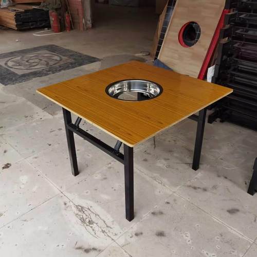 实木折叠收折火锅桌烧烤串串香烤肉涮羊肉炭火盆外摆摆摊矮桌定制