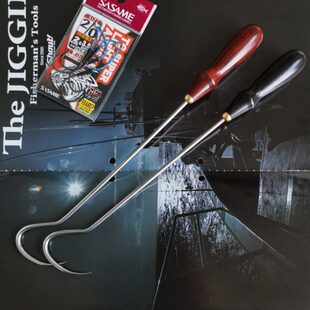 海钓路亚淡水冰钓实木不锈钢小打钩小搭钩捡鱼分鱼小刨钩钓鱼通用