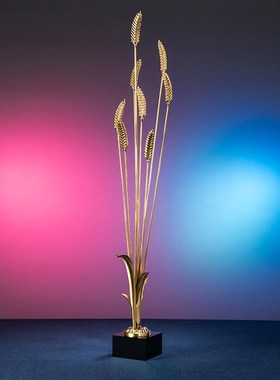 高档箐铜记《岁平安》q麦穗玄铜迁摆件家居装饰品客岁厅关办公室