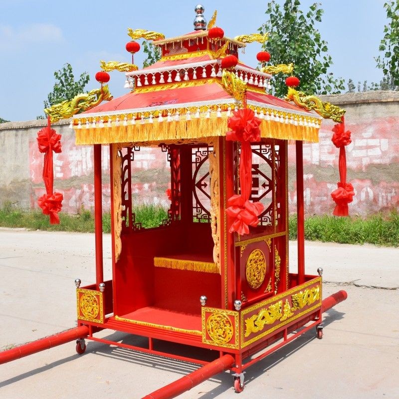 德国品质花轿结婚大花轿八抬大轿步D撵花轿中式折叠喜轿新娘厂家