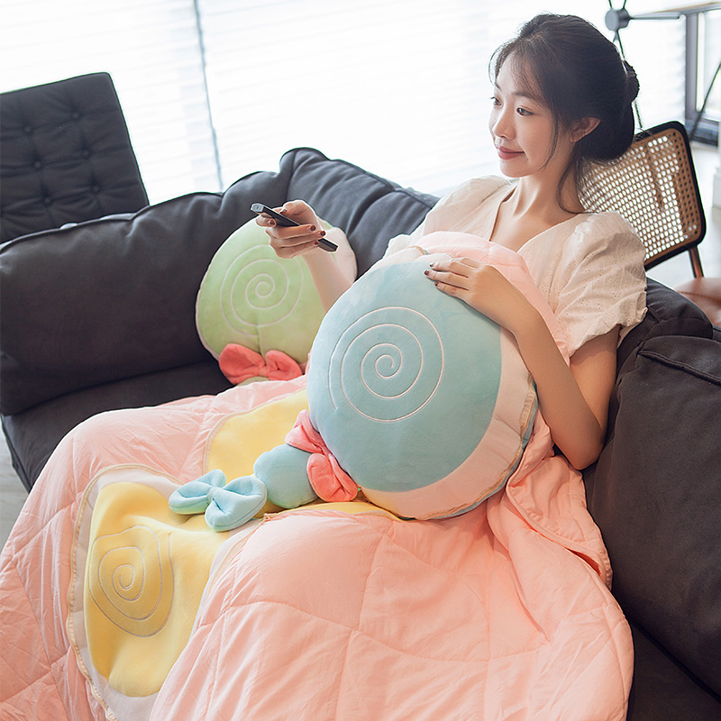 棒棒糖抱枕被子两用可爱r毯子午睡午睡枕学生趴睡枕折叠被空调毯