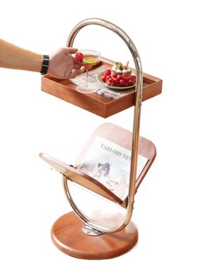 复古实木边几小户型迷你沙发角几茶几轻奢中古可移动收纳置物架子