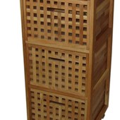 楸木网格木箱实木储物箱可坐木质家用收纳箱整理箱茶几脏衣