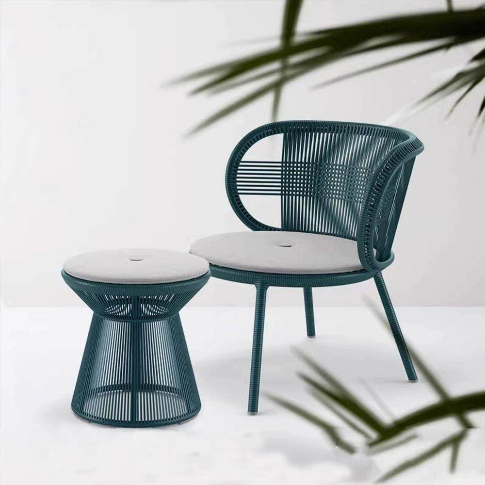 网红户台外藤编椅桌组合懒人阳庭院单人小沙发茶几花园三咨询客服