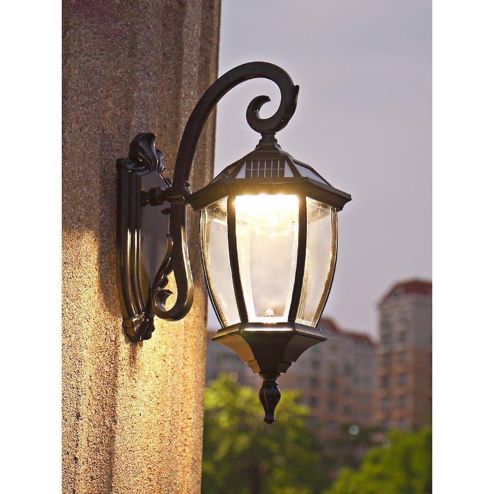 e太阳能壁灯l超亮家用免接线户外防HP56398水墅门口花园d庭院室外