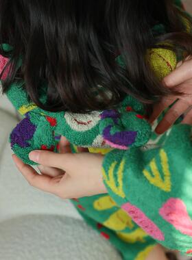 2052年新款蔬菜乒乓系列浴袍XNH连帽子儿童成人酒亲店居浴家袍