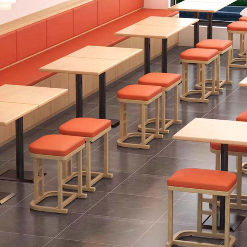 家用方凳小吃店面馆凳子汉堡米粉餐饮商用圆凳休闲软包跨境加厚
