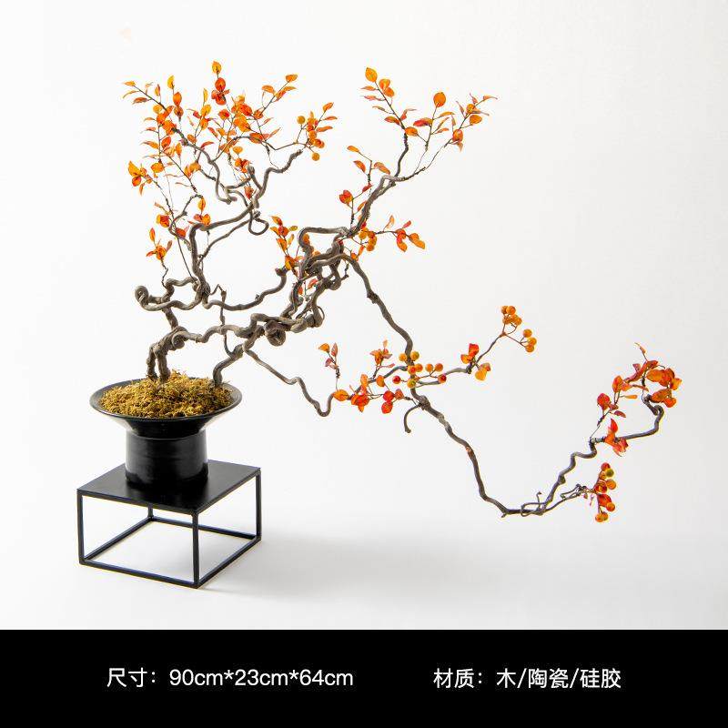 新中仿真秋色橙色浆果花艺式景样板间玄关桌茶几水HY196吧盆前台,家居饰品,仿真植物盆景,淘宝优惠券,粉丝福利购,淘宝优惠卷