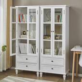 r^实木餐边柜美式 轻奢书柜现代简约客厅多功能靠墙一体高酒柜置物