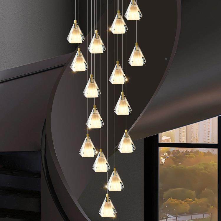 复式楼大吊灯现大代轻奢别墅创意客灯酒店568堂吊售楼部loft楼厅