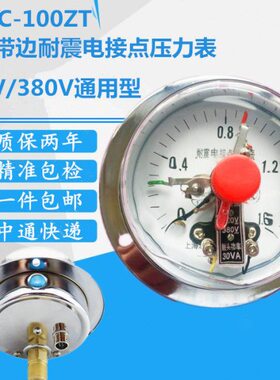 YNXC100ZT轴向带边耐震电接点压力表0-0.6 1 1.6 2.5 25 40 60MPA