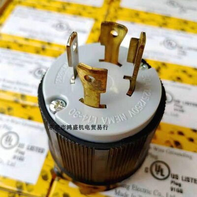 WJ-8430美规NEMA L14-30引挂式防松插头台湾嵘光30A125/250V工业