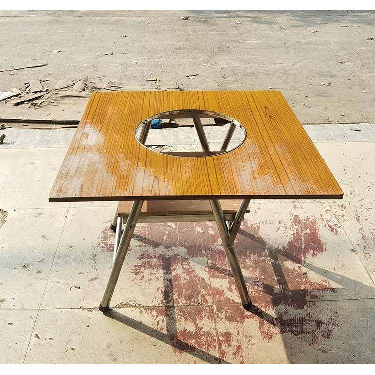 实木矮款外摆折叠收折火锅桌串串香涮羊肉烧烤桌铜火锅摊摊火锅桌