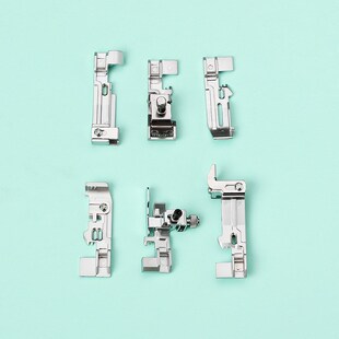 绷缝机配件拷边锁边压脚 胜家968包缝机压脚6件套红色吸卡装