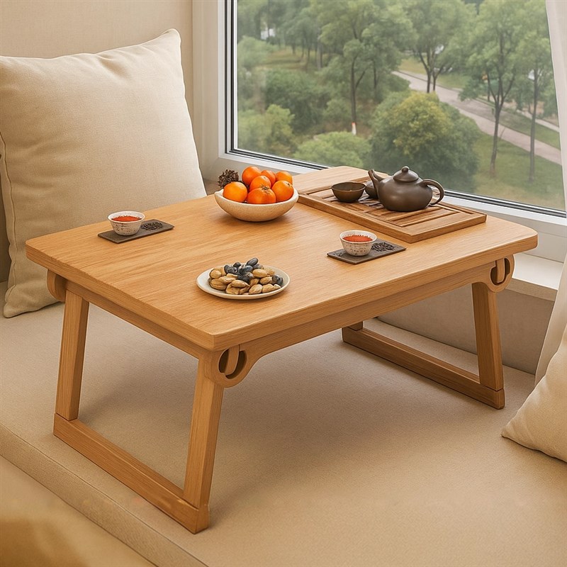 实木矮桌茶桌家用可折q叠茶几卧室床上桌日式榻榻米炕桌炕几桌子