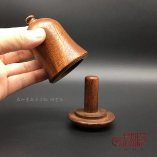 仿老花梨木扳指盒仿古木盒收纳盒木雕摆件圆形小盒子仿老物件收藏