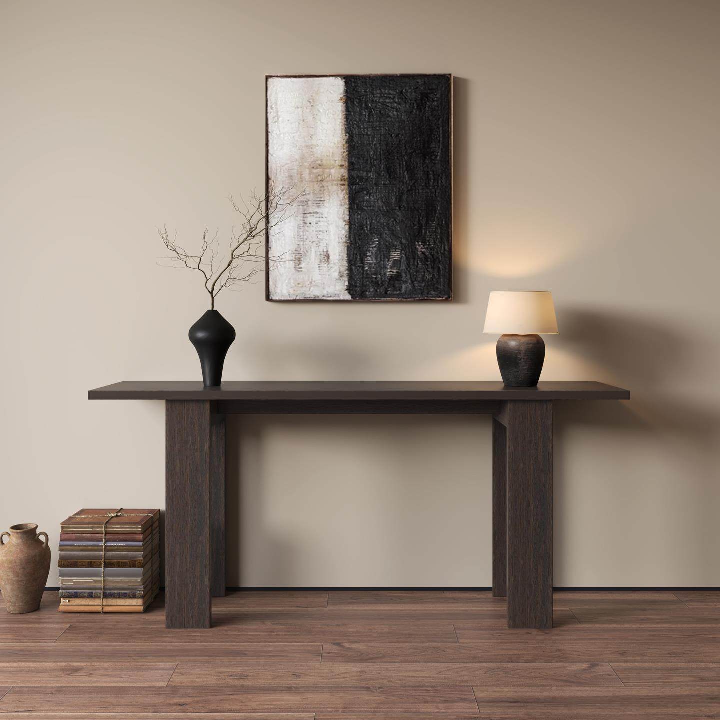 中古风实木玄关桌入户客厅靠墙长条案民宿酒店走廊装饰窄长条桌端