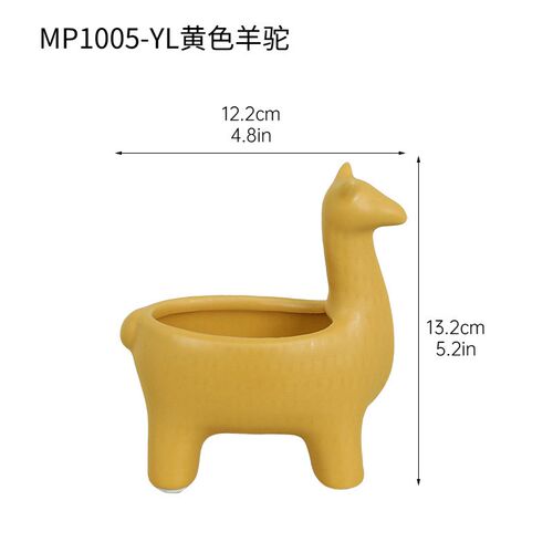 创意可爱羊驼陶瓷摆件 客厅收纳储物置物架放钥匙托盘家居装饰品