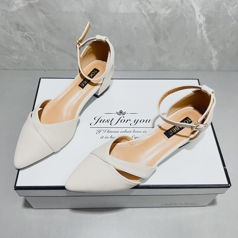 凉鞋女2025春夏款显瘦一字扣低跟女鞋百搭粗跟单鞋尖头法式小跟鞋,女鞋,时装凉鞋,淘宝优惠券,粉丝福利购,淘宝优惠卷