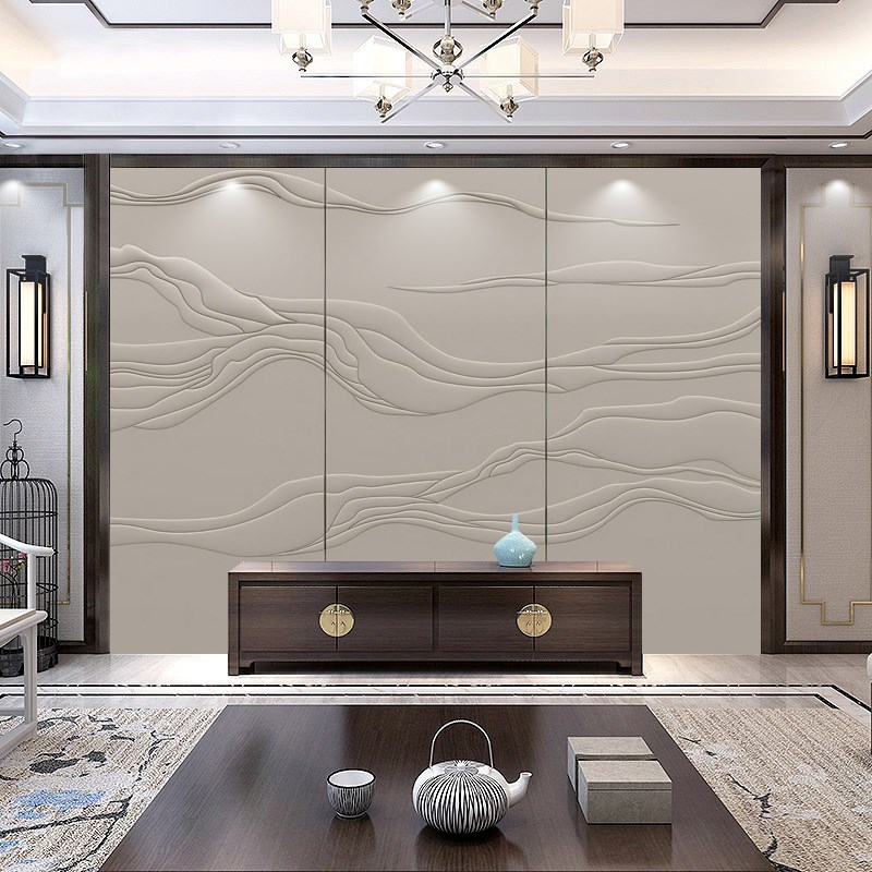 中式立体8D浮雕硬包背景墙电视沙发宾馆床头卧室客厅酒店饭店皮雕