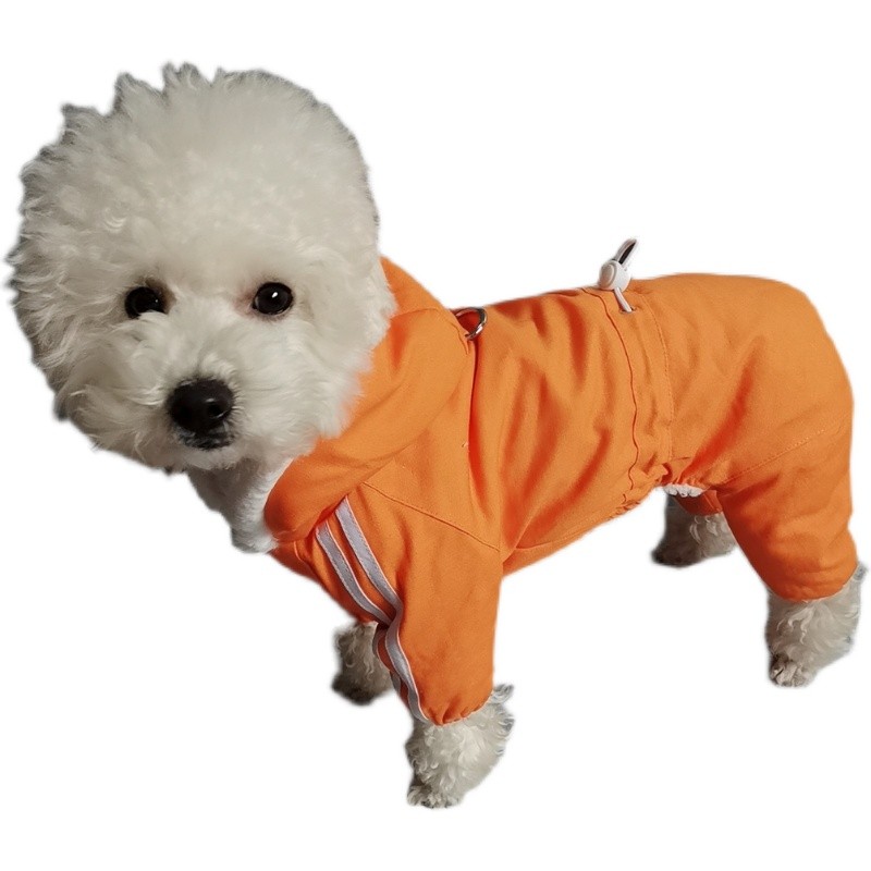 宠物连帽四脚衣纸样泰迪金毛法牛雨衣图纸中型大型犬服饰棉服模版